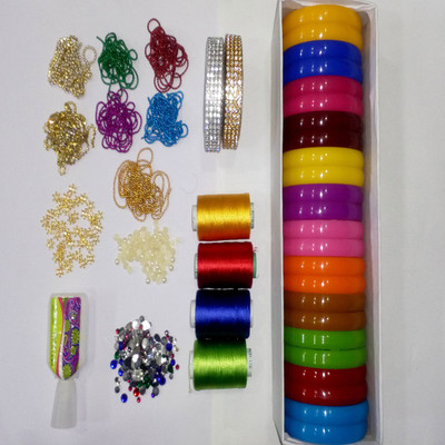 

Valuebuy Silk thread bangle making designing kit with all materials & multiple accessories- with kada bangles