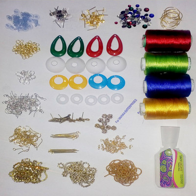 

Valuebuy Silk thread Jumka Earing Materials combo kit- makes complete silk thread jumka