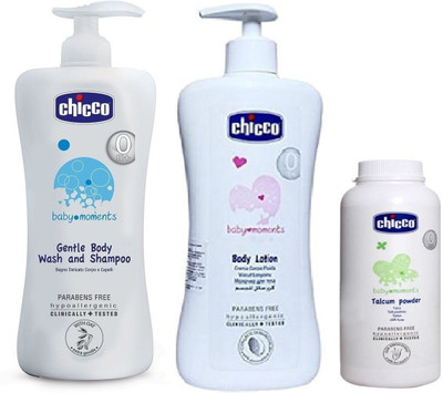 

Chicco 500 ml baby body lotion, 500 ml baby shampoo and 150 gram baby powder(White)