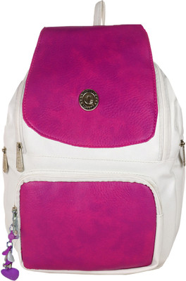 

JG Shoppe JGTrendpack 8 L Backpack(Pink, Beige), Multicolor
