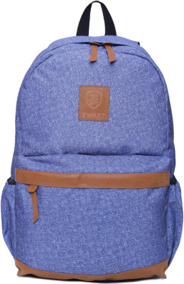 Zwart MACY 18 L Backpack(Blue, Brown), Blue & tan