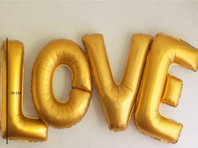 

P s retail Solid LOVE" Foil Balloon -30 Inch Color: gold Balloon(Gold, Pack of 1)