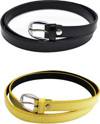 

Style Along Women Casual Black, Yellow Artificial Leather Belt