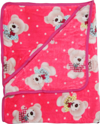 

My Little Champ Cartoon  Hooded Baby Blanket(Fur, Pink