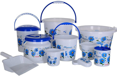 

rudraent Modwell bathroom set 10 20 L Plastic Bucket(Blue)