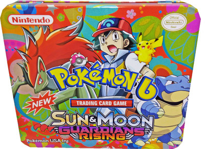

TALKING GANESHA Pokemon Trading Card Game Sun and Moon Guardian Rising with Metal Box, Multicolor(Multicolor)