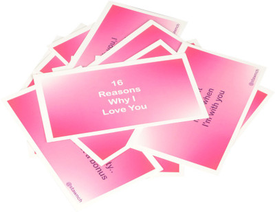 

Stawnch BIRTHDAY GREETING GIFT FOR HUSBAND,WIFE,LOVERS,FIANCE:stawnch 16 Reasons why I Love you GREETING CARDS (set of 16 cards-6x3.5in),LIGHT PINK Greeting Card(Light Pink, Pack of 1)