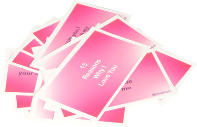 

Stawnch 16 Reasons Why I Love You(set of 17 cards-6x3.5in)Light Pink Greeting Card(Light Pink, Pack of 1)