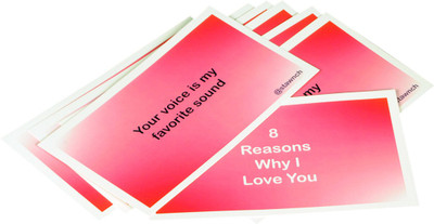 Stawnch 8 Reasons Why I Love You(set of 9 cards-6x3.5in)Light Pink Greeting Card(Light Pink, Pack of 1)