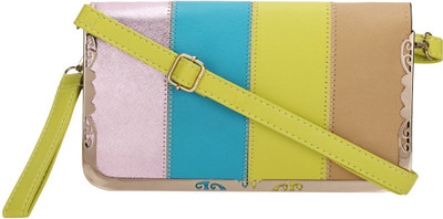 

BlackBird Casual Pink, Blue, Yellow, Brown Clutch, Blue;brown;pink;yellow