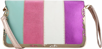 

BlackBird Casual Green, Pink, White Clutch