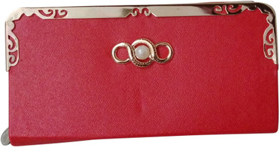 

Haryana Craft Casual Red Clutch