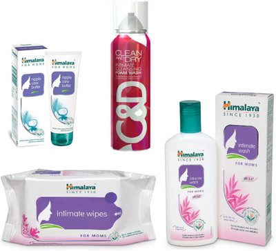 

Himalaya Nipple Care Butter, Clean And Dry Foam Wash, Intimate Wipes, Intimate Wash(Set of 4)