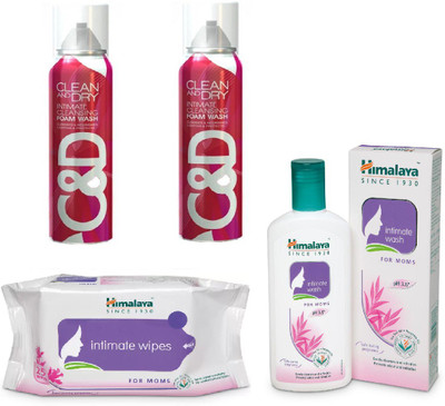 

Himalaya Clean And Dry Foam Wash, Intimate Wipes, Intimate Wash(Set of 4)