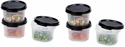

Signoraware Modular Plastic - 200 ml PP (Polypropylene) Grocery Container(Pack of 6, Black, Clear)