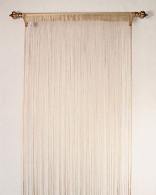 Furnishingkart 200 cm (7 ft) Polyester Semi Transparent Door Curtain Single Curtain(Abstract, Gold)