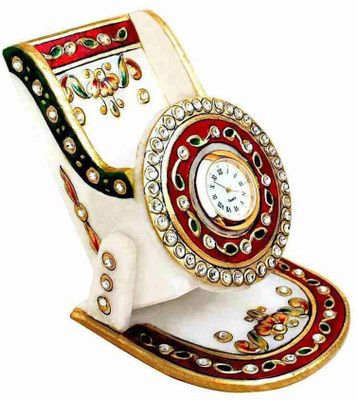 

India Meets India 1 Compartments Marble Desk Clock(Red)