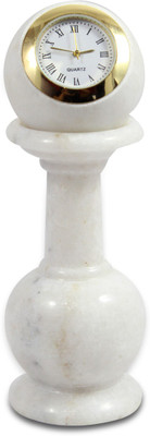 

India Meets India 0 Compartments Marble Desk Clock(White)