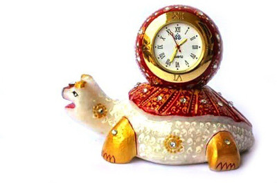 India Meets India 0 Compartments Marble Desk Clock(White)