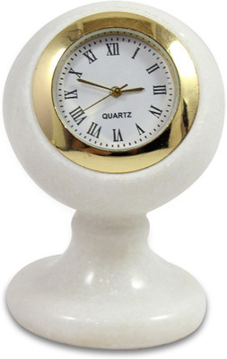 

India Meets India 0 Compartments Marble Desk Clock(White)