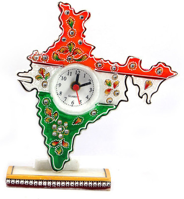 

India Meets India 0 Compartments Marble Desk Clock(White)