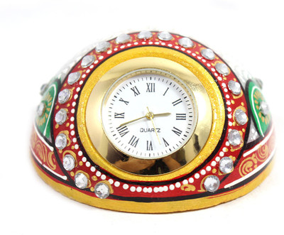 

India Meets India 0 Compartments Marble Desk Clock(White)