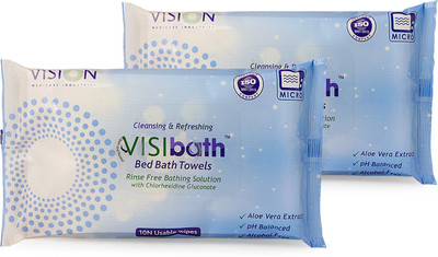 

Visibath Bed Bath Towel ( 10N per pack ) Cleansing & Refreshing wipes Size(240x320mm) Set Of 2 Packs.(Pack of 10)