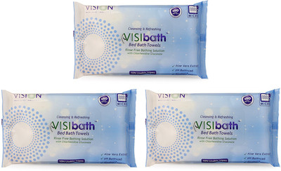 

Visibath Bed Bath Towel ( 10N per pack ) Cleansing & Refreshing wipes Size(240x320mm) Set Of 3 Packs(Pack of 10)