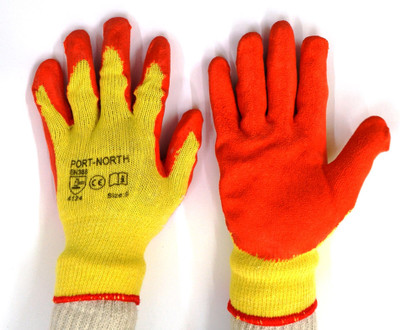 SS & WW Orange Crinkle Palm Coated Gloves Shell Solid Protective Men Gloves