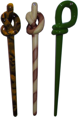 

Majik One Piece Combo of Multi Color Juda Sticks Bun Stick(Multicolor)