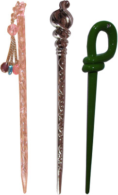 

Muchmore Combo of Multi Color Juda Sticks Bun Stick(Multicolor)