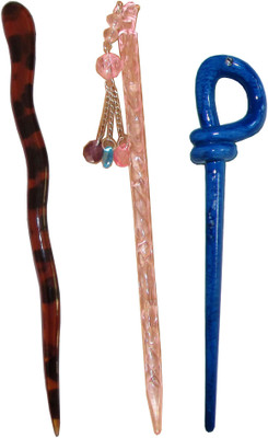 

Kabello Curly Combo of Multi Color Juda Sticks Bun Stick(Multicolor)