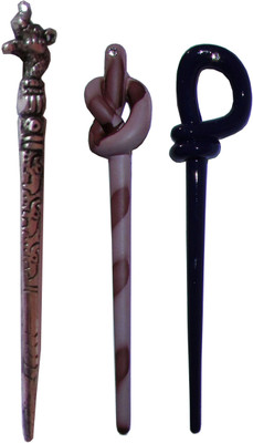 

Accessher wedding Combo of Multi Color Juda Sticks Bun Stick(Multicolor)