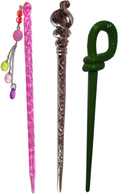 

Kabello Curly Combo of Multi Color Juda Sticks Bun Stick(Multicolor)