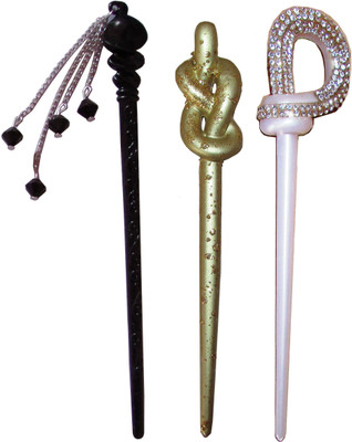 

Kabello Curly Combo of Multi Color Juda Sticks Bun Stick(Multicolor)