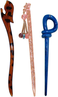 

Muchmore Combo of Multi Color Juda Sticks Bun Stick(Multicolor)