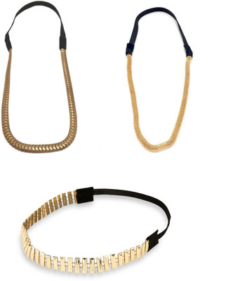

FashBlush Golden Black Grecian Girls Casual Party Combo Stretchy Chic Head Bands (Set Of 3) Head Band(Gold, Black)