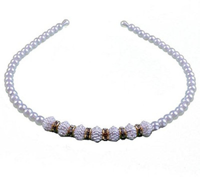 

Confidence White Beads With Stone Hair bands hair Accessories For Kids, Girls & Women (#2) Hair Band(White)