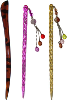 

Majik One Piece Combo of Multi Color Juda Sticks Bun Stick(Multicolor)