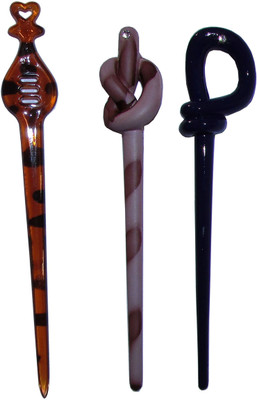 

Accessher wedding Combo of Multi Color Juda Sticks Bun Stick(Multicolor)