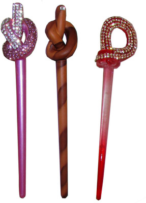 

Majik One Piece Combo of Multi Color Juda Sticks Bun Stick(Multicolor)