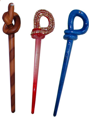 

Majik One Piece Combo of Multi Color Juda Sticks Bun Stick(Multicolor)