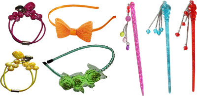 

Majik Stylish Combo of Multi Color Juda Sticks Hair Accessory Set(Multicolor)