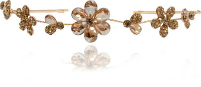 

Mahvi Toys Pretty Flower shape Foldable, Flexible & goof quality Princess Tiara (1 Pc) Hair Chain(Gold)