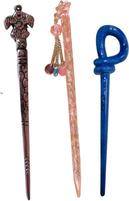 

Kabello Curly Combo of Multi Color Juda Sticks Bun Stick(Multicolor)
