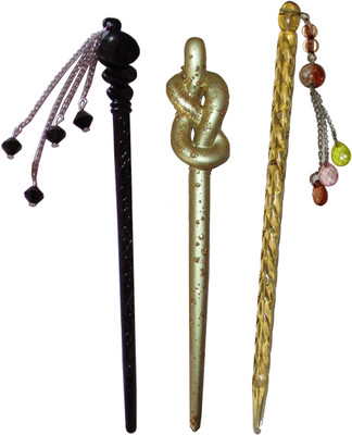 

Accessher wedding Combo of Multi Color Juda Sticks Bun Stick(Multicolor)