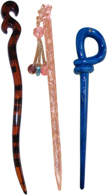 

Kabello Curly Combo of Multi Color Juda Sticks Bun Stick(Multicolor)