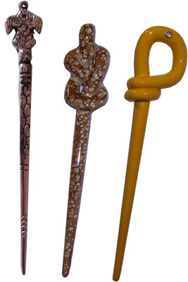 

Kabello Curly Combo of Multi Color Juda Sticks Bun Stick(Multicolor)