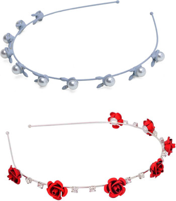 

Aaishwarya Grey Cute Bunny & Rosy Red Stone Metal Hair Combo Hair Accessory Set(Multicolor)