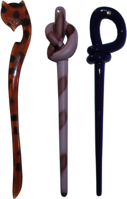 

Accessher wedding Combo of Multi Color Juda Sticks Bun Stick(Multicolor)